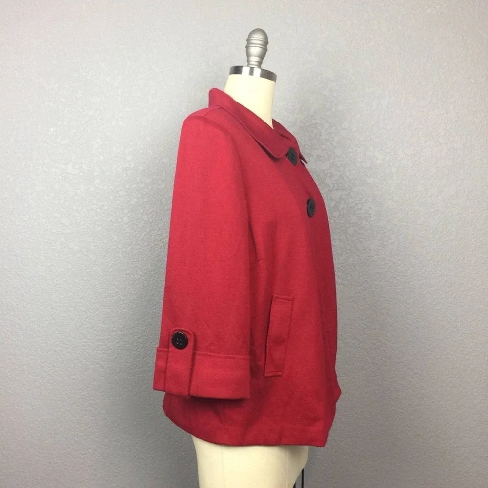 •First Option• Red Cape Jacket - Picture 4 of 7
